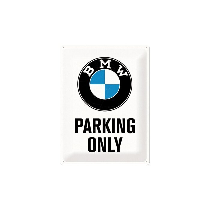 Metalinė plokštė 30x40 cm, BMW Parking only kaina ir informacija | Interjero detalės | pigu.lt