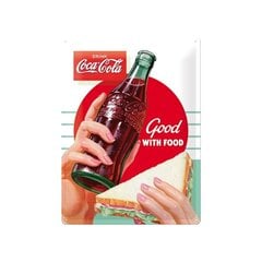 Металлическая пластина 30x40 см / Coca Cola Good with food цена и информация | Детали интерьера | pigu.lt