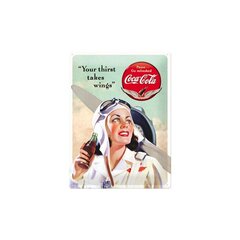 Metalinė lėkštė 30x40 cm / Coca-Cola "Your Thirst Takes Wings" kaina ir informacija | Interjero detalės | pigu.lt