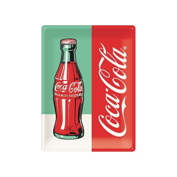 Metalinė plokštelė 30x40 cm / Coca-Cola Pop Art buteliukas kaina ir informacija | Interjero detalės | pigu.lt