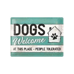 Metalinė plokštė 30x40 cm / Dogs Welcome kaina ir informacija | Interjero detalės | pigu.lt
