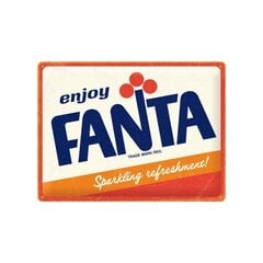 Metalinė plokštė 30x40 cm / Fanta - Logotipas kaina ir informacija | Interjero detalės | pigu.lt