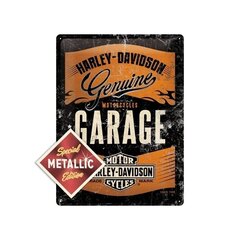 Металлическая пластина 30x40 см / Harley-Davidson Garage Metallic цена и информация | Детали интерьера | pigu.lt