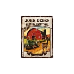 Metalinė plokštė 30x40 cm / John Deere Farming Traditions kaina ir informacija | Interjero detalės | pigu.lt