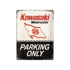Металлическая пластина 30x40 см / Kawasaki Parking only цена и информация | Садовый палисадник Cellfast 4 Standard 2,3 м графит | pigu.lt