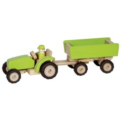 Traktorius su vežimėliu, žalias kaina ir informacija | Žaislai berniukams | pigu.lt