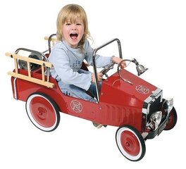 Metalinis gaisrinis automobilis su pedalais. kaina ir informacija | Žaislai berniukams | pigu.lt
