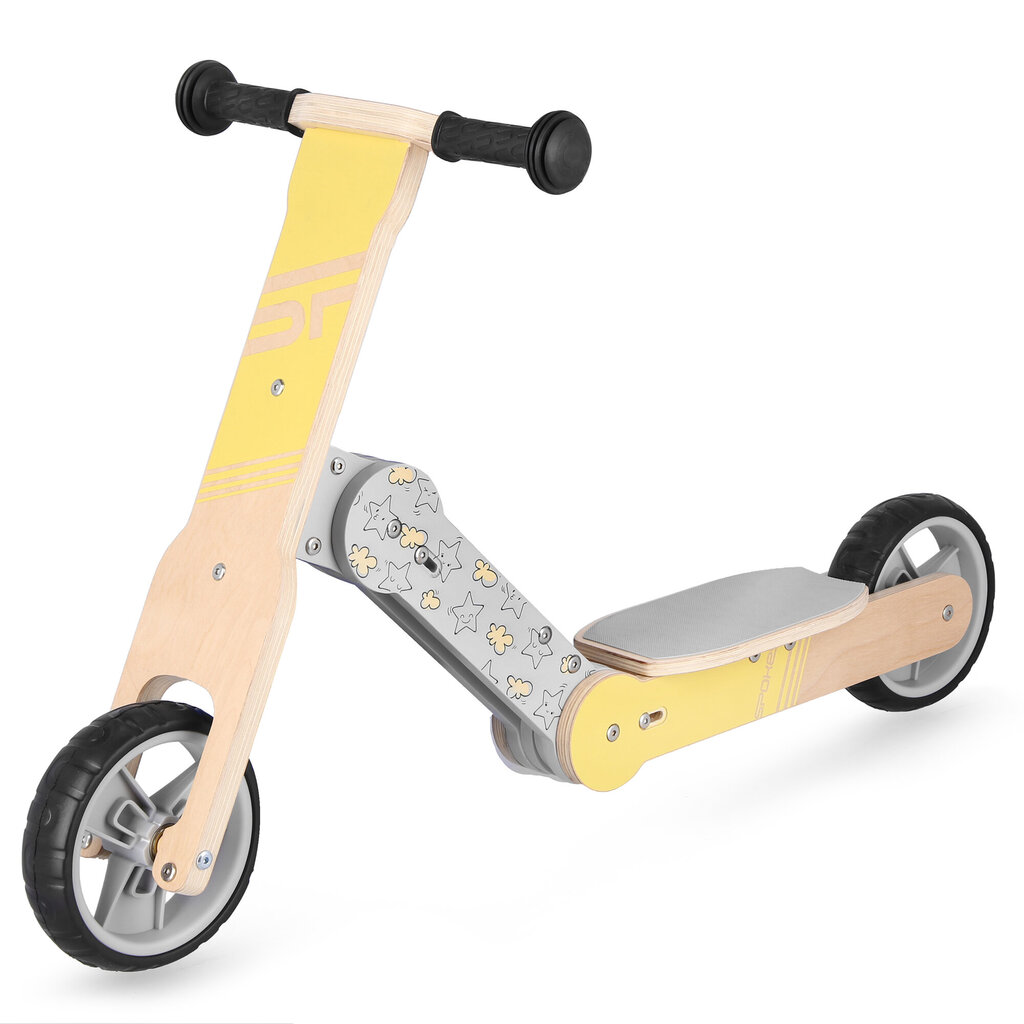 Balansinis dviratukas-paspirtukas Spokey 2in1 Woo-Ride Multi, geltonas/rudas цена и информация | Balansiniai dviratukai | pigu.lt
