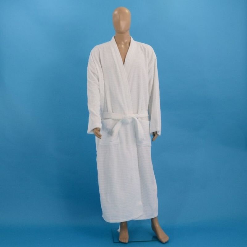 Veliūrinis kvadratų chalatas XL baltas H815 kaina ir informacija | Vyriški chalatai, pižamos | pigu.lt