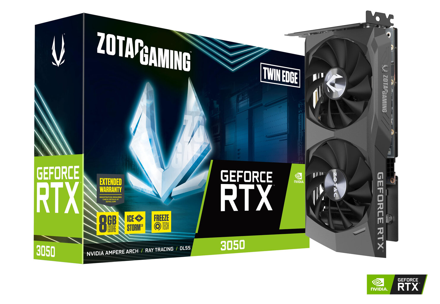 Zotac ZT-A30500E-10M graphics card NVIDIA GeForce RTX 3050 8 GB GDDR6 kaina ir informacija | Vaizdo plokštės (GPU) | pigu.lt