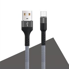 Maxlife MXUC-01 cable USB - microUSB 1,0 m 2A grey nylon цена и информация | Кабели для телефонов | pigu.lt