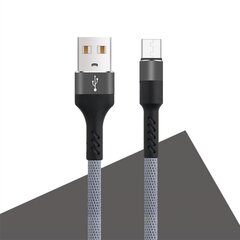 Maxlife MXUC-01 cable USB - microUSB 1,0 m 2A grey nylon kaina ir informacija | Laidai telefonams | pigu.lt