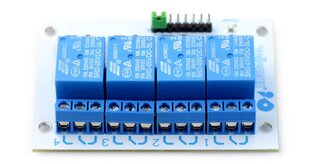 Relės modulis Velleman, 4 kanalai, 10A, 5V цена и информация | Выключатели, розетки | pigu.lt