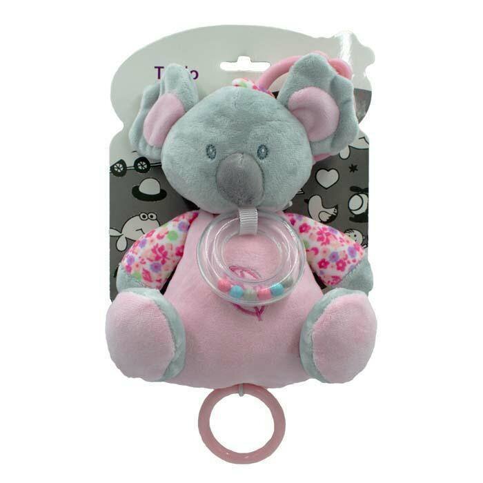Vaikiškas barškutis Koala, rožinis, 18cm kaina ir informacija | Žaislai kūdikiams | pigu.lt