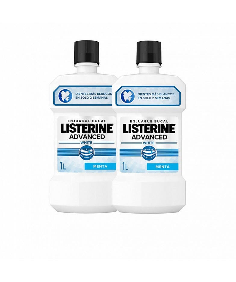 Burnos skalavimo skystis Listerine Advanced White, 2 x 1 L kaina ir informacija | Dantų šepetėliai, pastos | pigu.lt