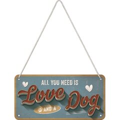 Металлическая пластина 10х20 см / All you need is Love and a Dog цена и информация | Детали интерьера | pigu.lt