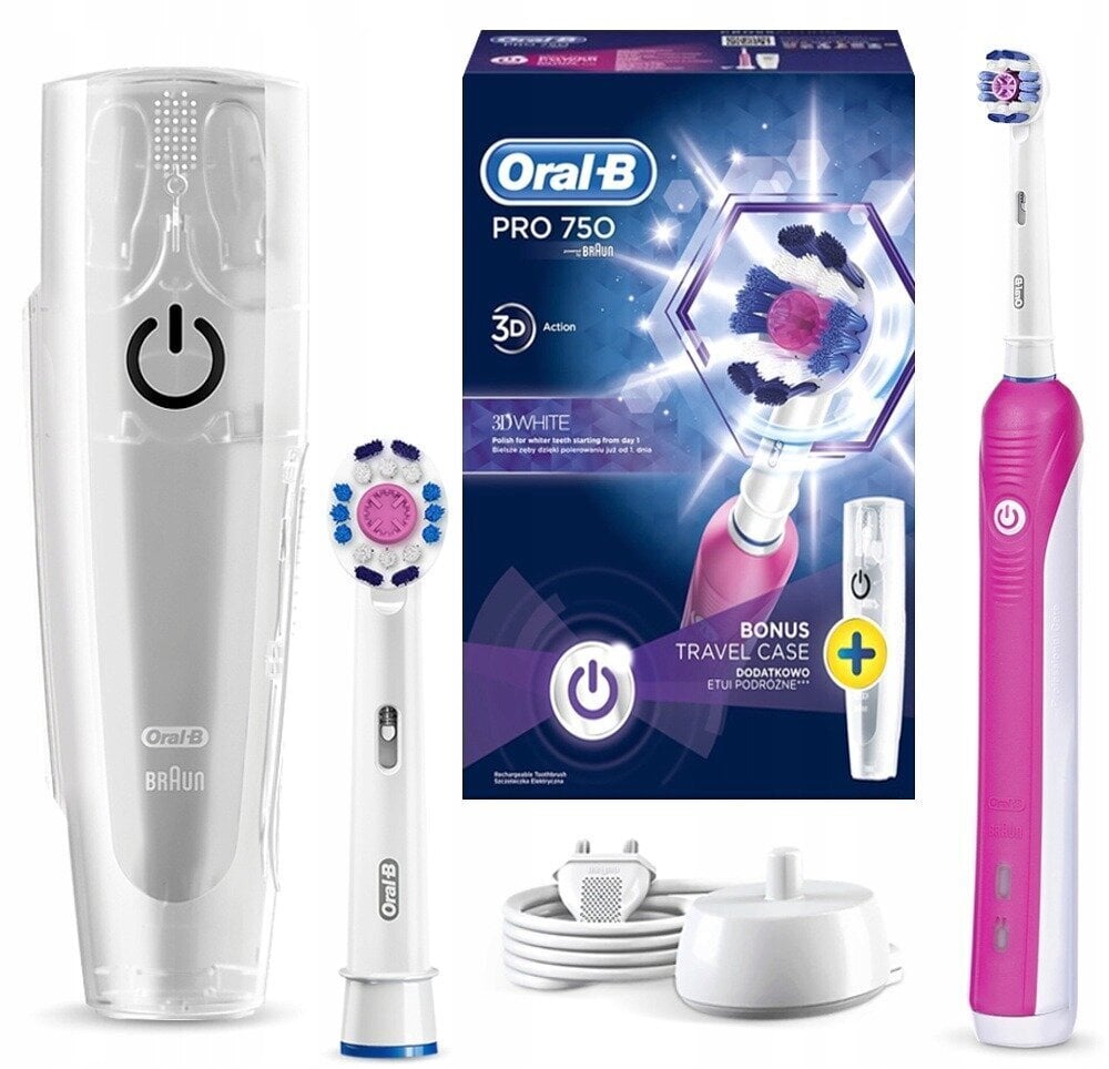 Elektrinis dantų šepetėlis - Oral-B Pro 750 kaina ir informacija | Elektriniai dantų šepetėliai | pigu.lt