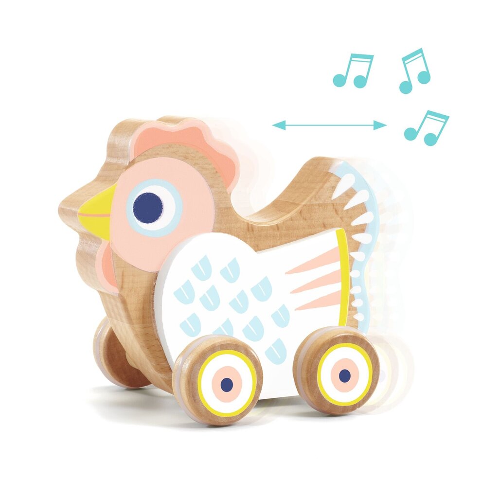 Stumiamas žaislas su muzika Djeco Viščiukas, DJ06130 kaina ir informacija | Žaislai kūdikiams | pigu.lt
