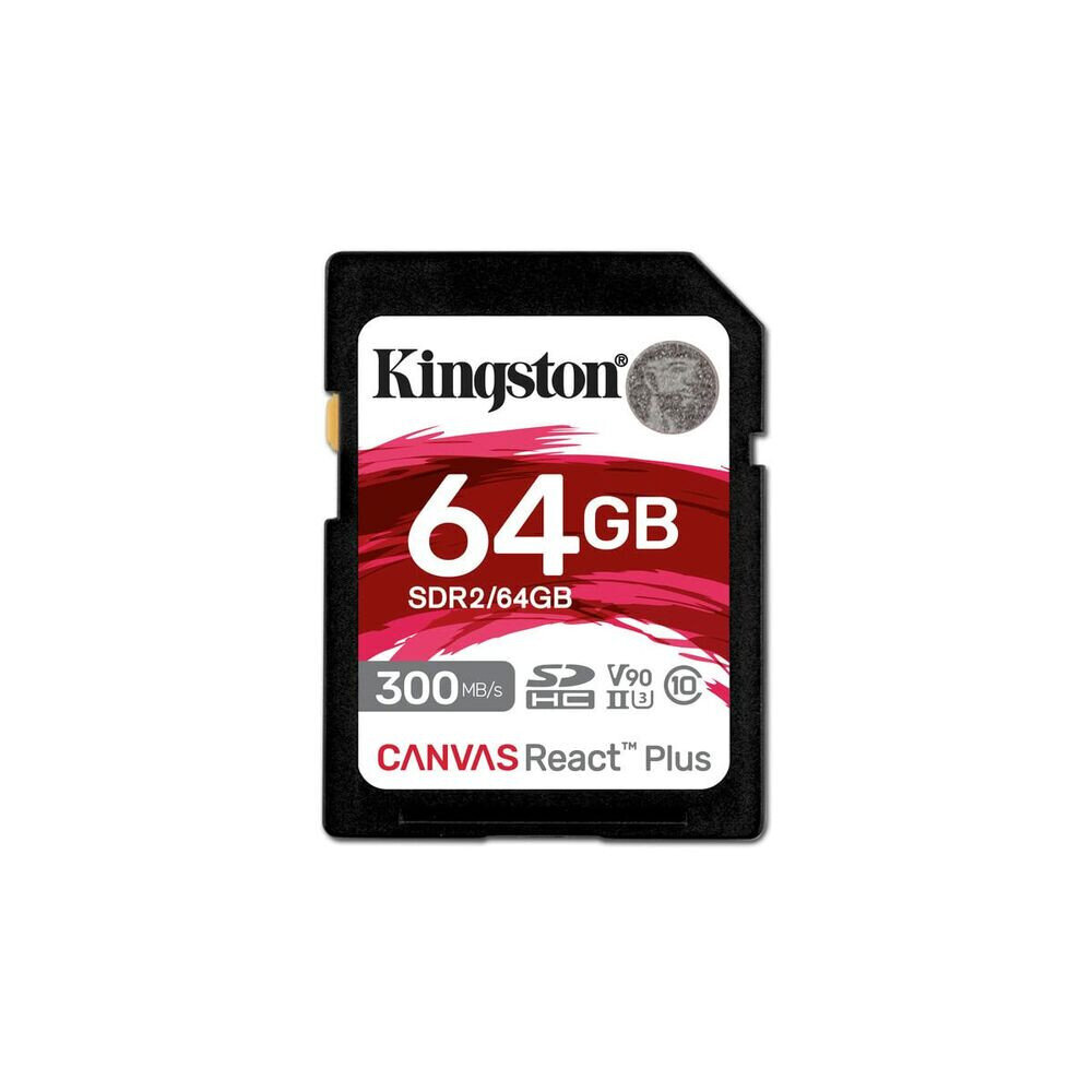 Atminties kortelė Kingston Canvas React Plus SD 64GB kaina ir informacija | Atminties kortelės telefonams | pigu.lt