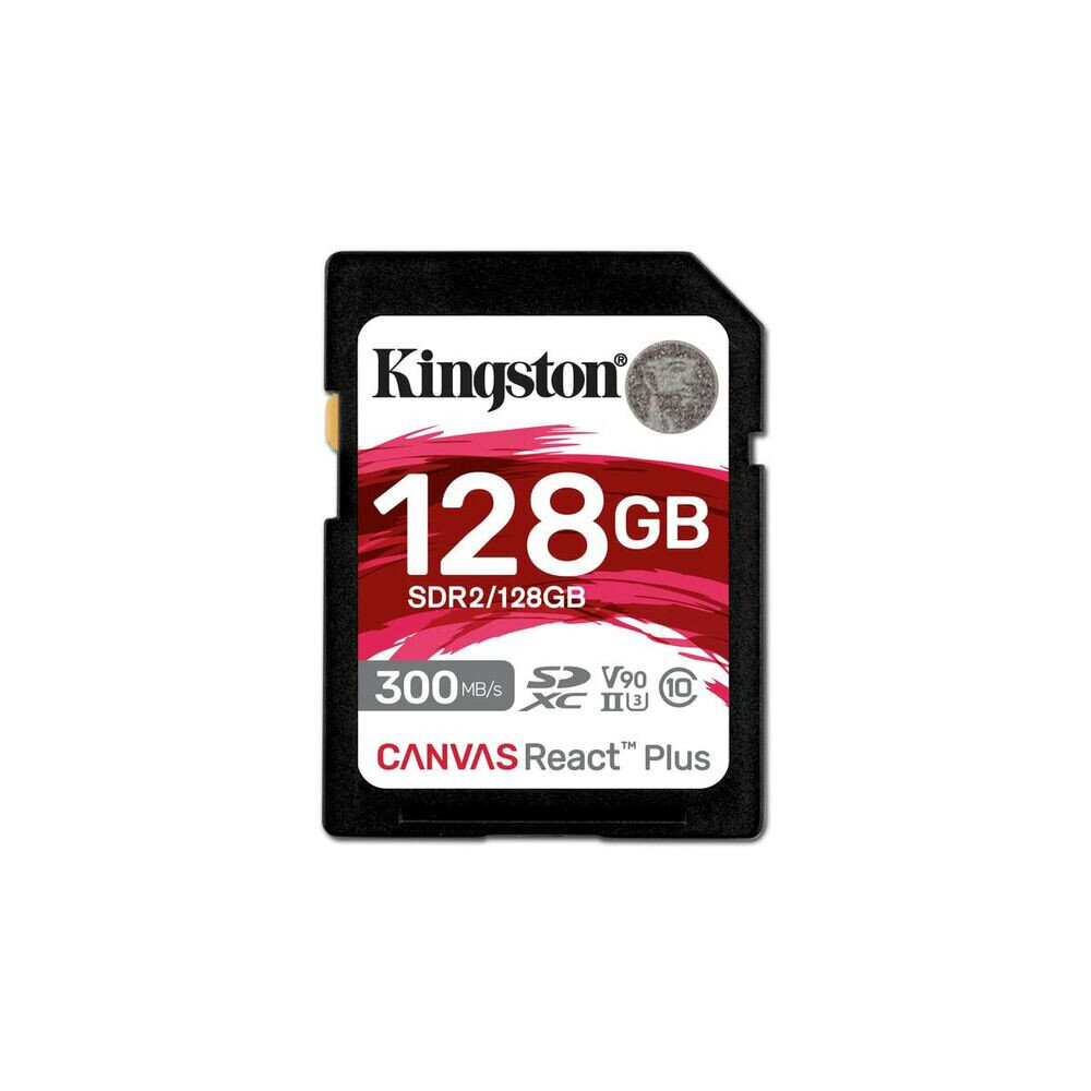Atminties kortelė Kingston Canvas React Plus SD 128GB kaina ir informacija | Atminties kortelės telefonams | pigu.lt