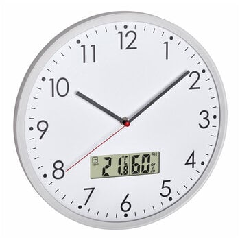 Analoginis sieninis laikrodis su skaitmeniniu termometru ir higrometru TFA 60.3048 kaina ir informacija | Laikrodžiai | pigu.lt