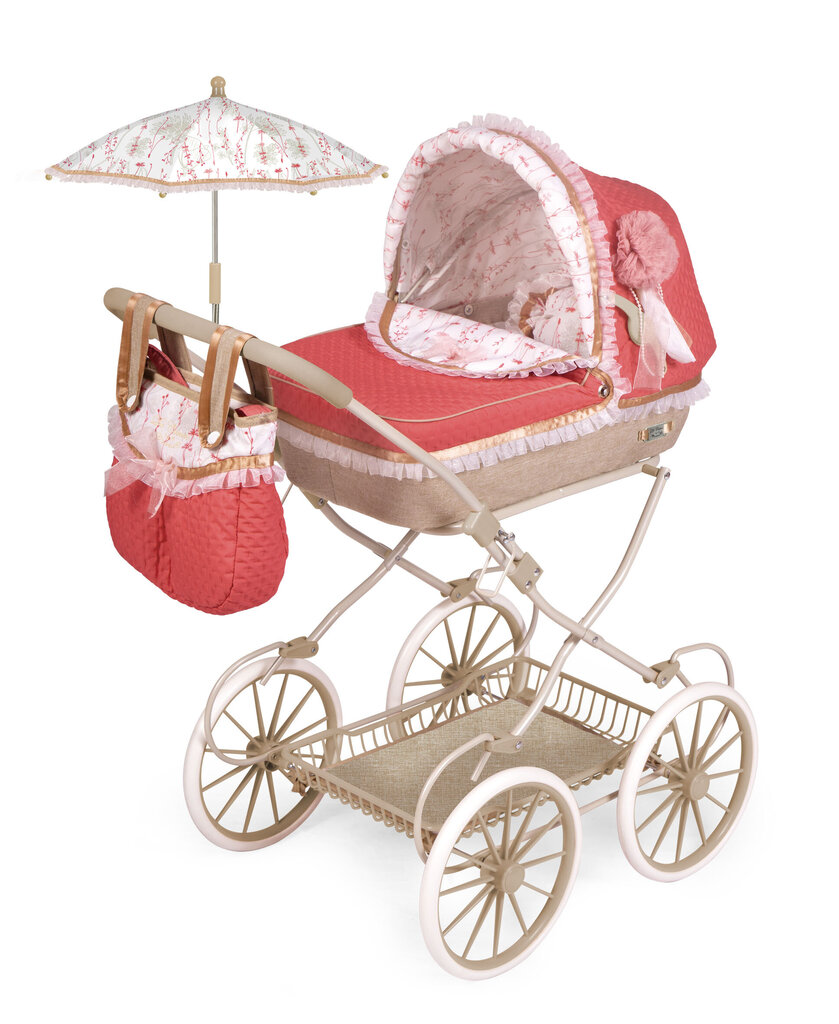 DeCuevas Toys Vežimėlis lėlėms su krepšiu ir skėčiu „Martina“ 81033 kaina ir informacija | Žaislai mergaitėms | pigu.lt