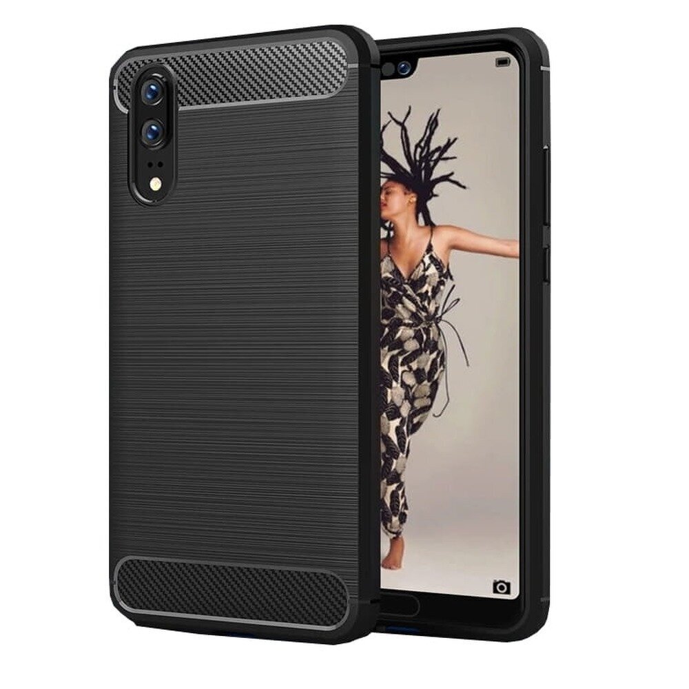 Telefono dėklas Forcell Carbon, skirtas Huawei P20 Pro, juodas kaina ir informacija | Telefono dėklai | pigu.lt