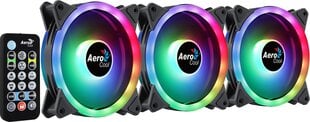 AEROCOOL DUO 12 PRO ARGB 12cm Комплект кулеров для компьютера с дистанционным управлением цена и информация | Aerocool Компьютерная техника | pigu.lt