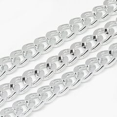 Aliuminio grandinėlė sidabro sp.alvos,11x8,4x2,2mm 1m kaina ir informacija | Papuošalų gamybai, vėrimui | pigu.lt
