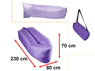 Лежак Lazy BAG SOFA, фиолетовый, 230x70 см цена и информация | Надувные матрасы и мебель | pigu.lt