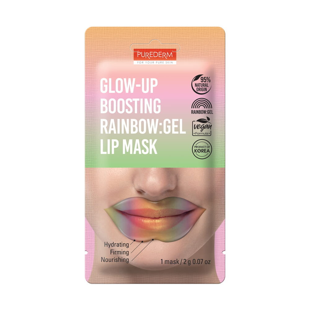 Hidrogelinė lūpų kaukė Purederm Glow-Up Boosting Rainbow Gel Lip Mask, 2g цена и информация | Veido kaukės, paakių kaukės | pigu.lt