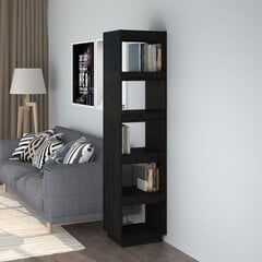 vidaXL Spintelė knygoms/kambario pertvara, juoda, 40x35x167cm, pušis kaina ir informacija | Lentynos | pigu.lt