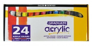 Набор акриловых художественных красок Graduate Daler Rowney, 24 цв. по 22 мл цена и информация | Принадлежности для рисования, лепки | pigu.lt