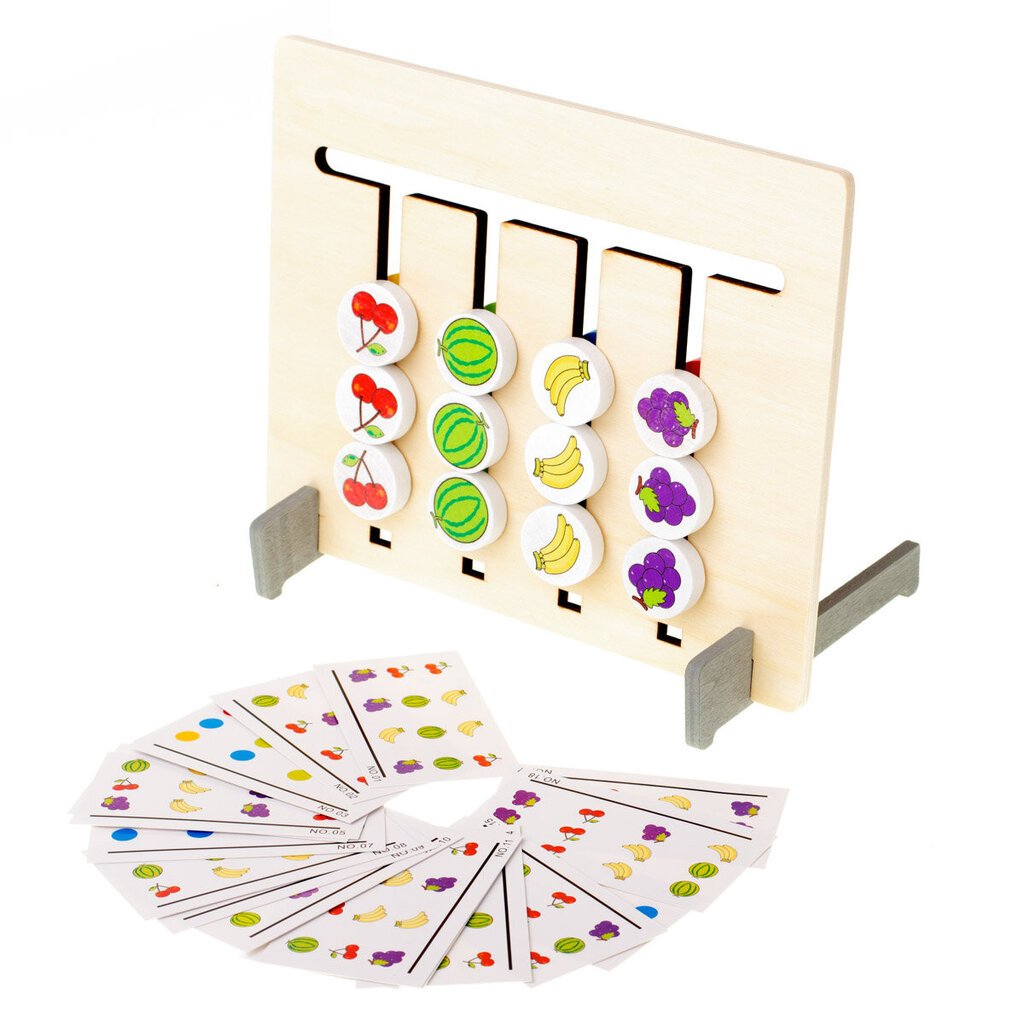 Montessori medinis lavinamasis žaislas su vaisių spalvomis kaina ir informacija | Lavinamieji žaislai | pigu.lt