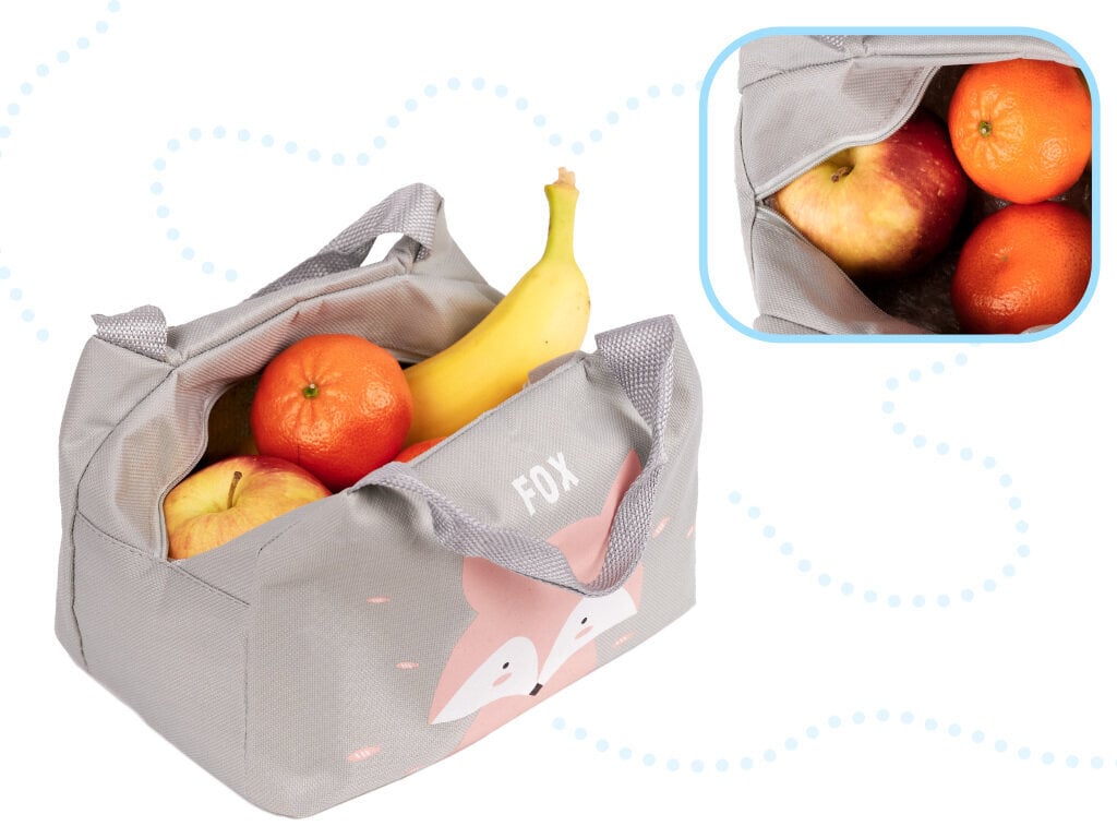 Izoliuotas termo maišelis pusryčių pietums fox pink цена и информация | Termosai, termorankinės | pigu.lt