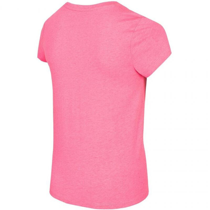 Marškinėliai mergaitėms 4F Jr HJL22 JTSD003 55S, rožiniai kaina ir informacija | Marškinėliai mergaitėms | pigu.lt