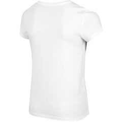 Marškinėliai mergaitei 4F HJL22 JTSD003 10S, balti kaina ir informacija | 4F Drabužiai mergaitėms | pigu.lt