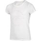 Marškinėliai mergaitei 4F HJL22 JTSD003 10S, balti kaina ir informacija | Marškinėliai mergaitėms | pigu.lt