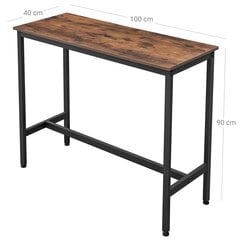 Baro stalas Songmics Rustic, rudas/juodas kaina ir informacija | Virtuvės ir valgomojo stalai, staliukai | pigu.lt