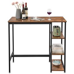 Барный стол Songmics Rustic 109x60 см, коричневый/черный цвет цена и информация | Кухонные и обеденные столы | pigu.lt