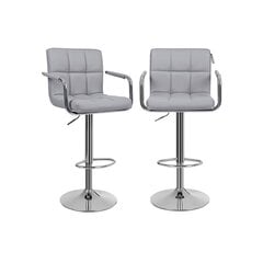 2-jų baro kėdžių komplektas Songmics, pilkas kaina ir informacija | Virtuvės ir valgomojo kėdės | pigu.lt