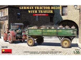 Сборная пластиковая модель Miniart - GERMAN TRACTOR D8506 WITH TRAILER, 1/35, 38038 цена и информация | Конструкторы и кубики | pigu.lt