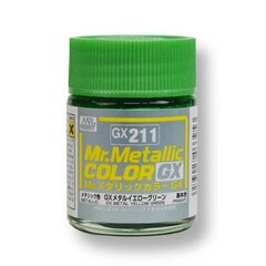 Akriliniai dažai Mr.Hobby - Mr.Metallic color GX Metal Yellow Green, 18 ml, GX-211 kaina ir informacija | Piešimo, tapybos, lipdymo reikmenys | pigu.lt