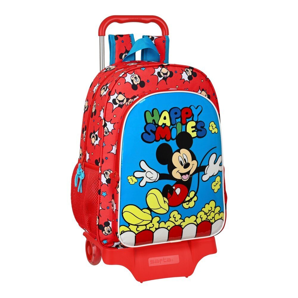 Mokyklinė kuprinė su ratukais Mickey Mouse Clubhouse Happy Smiles, 33 x 42 x 14 cm kaina ir informacija | Kuprinės mokyklai, sportiniai maišeliai | pigu.lt