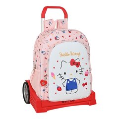 Школьный рюкзак с колесиками Hello Kitty Happiness Girl, розовый / белый  цена и информация | Школьные рюкзаки, спортивные сумки | pigu.lt