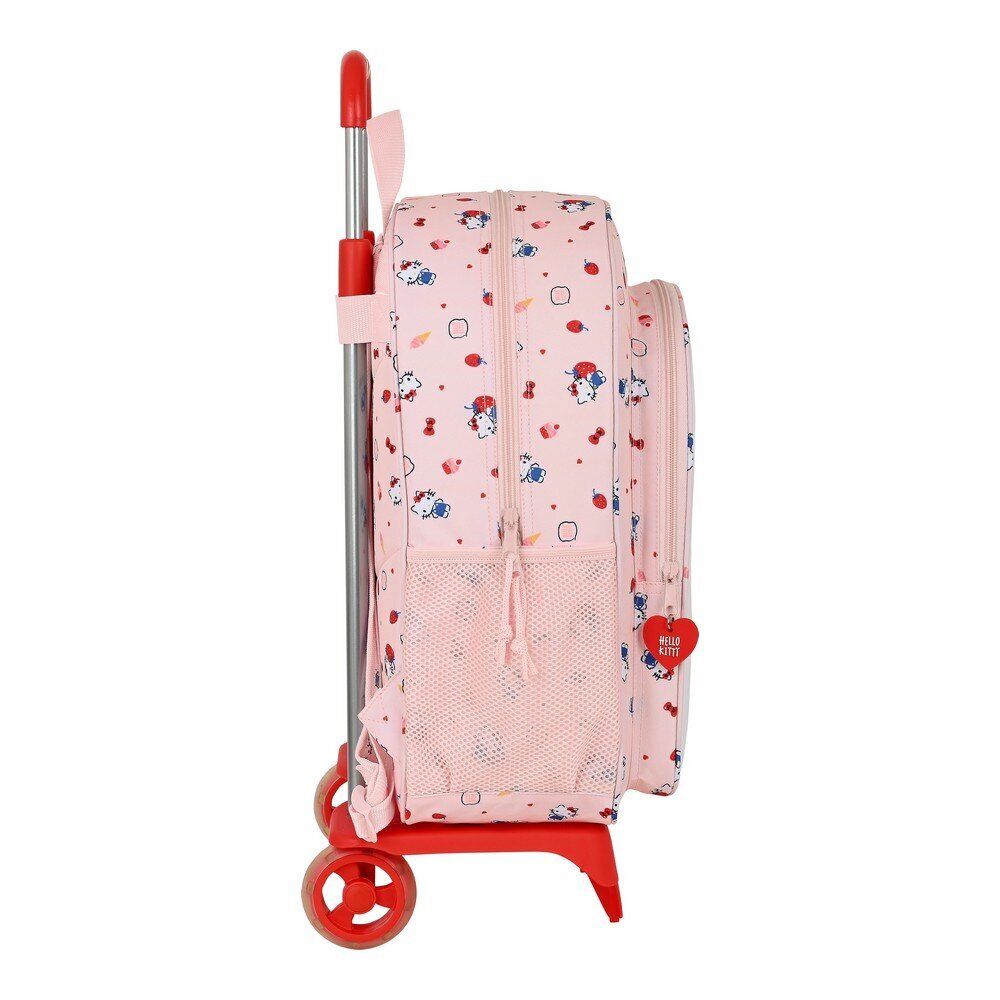 Mokyklinė kuprinė su ratukais, Hello Kitty Happiness Girl, rožinė, balta (33 x 42 x 14 cm) kaina ir informacija | Kuprinės mokyklai, sportiniai maišeliai | pigu.lt