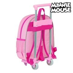 3D mokyklinis krepšys su ratukais Minnie Mouse Rožinė kaina ir informacija | Kuprinės mokyklai, sportiniai maišeliai | pigu.lt