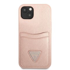 Guess Saffiano Double Card чехол для iPhone 13 mini Pink цена и информация | Чехлы для телефонов | pigu.lt