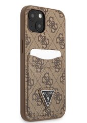 Guess 4G Saffiano Double Card чехол для iPhone 13 Brown цена и информация | Чехлы для телефонов | pigu.lt