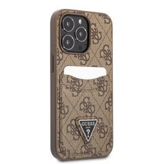 Guess 4G Saffiano Double Card чехол для iPhone 13 Pro Brown цена и информация | Чехлы для телефонов | pigu.lt